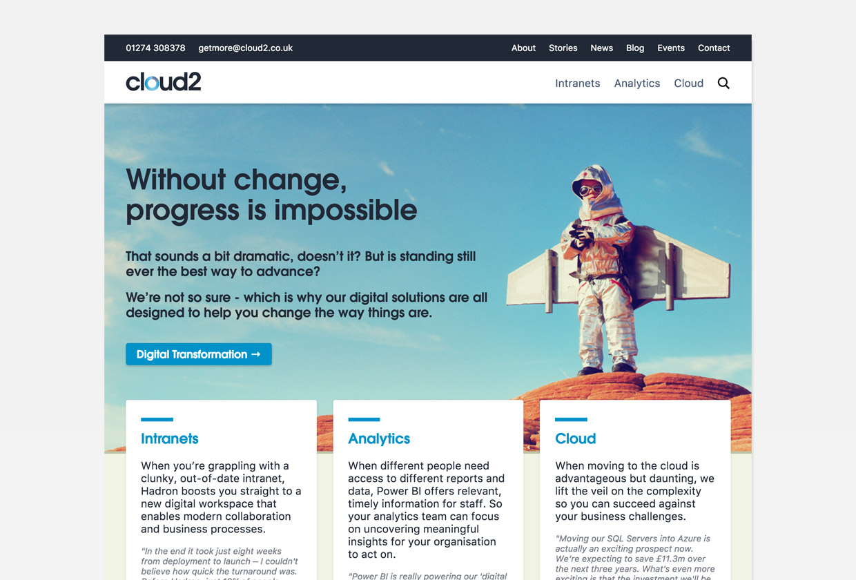 Web design for leading digital transformation company